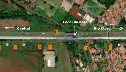 A partir de segunda-feira, dia 26, em Cordeirópolis, as obras da terceira faixa na SP-310 vão mudar o fluxo de trânsito