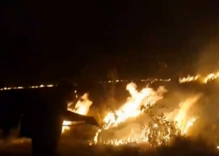 Incêndio de grandes proporções atinge uma área de vegetação entre Ipeúna e Itirapina